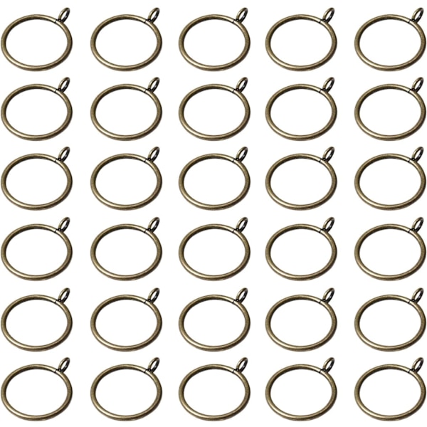 30-pack 38 mm svarta gardinringar med öljetter för gardinstång