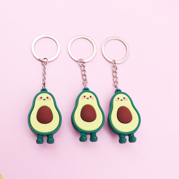 Sæt med 3 nøgleringe i form af avocado, perfekt pasform, grøn