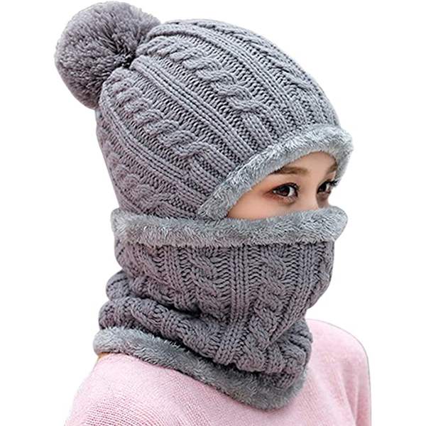 Vintermössa Balaclava Fleecefodrad Stickad