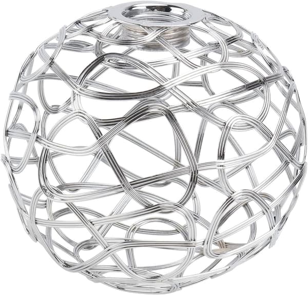 Kugleformet hul lampe med sølv jern lampeskærm