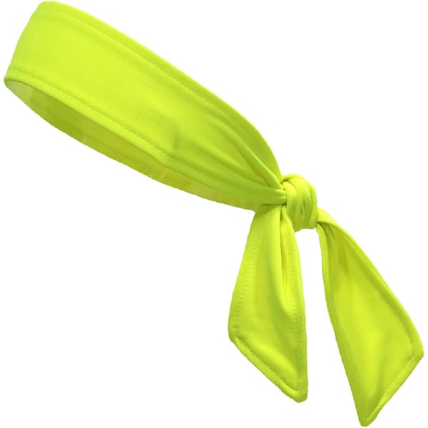 Neon Yellow Headbands Tie on Headband for Women Men Running Athl