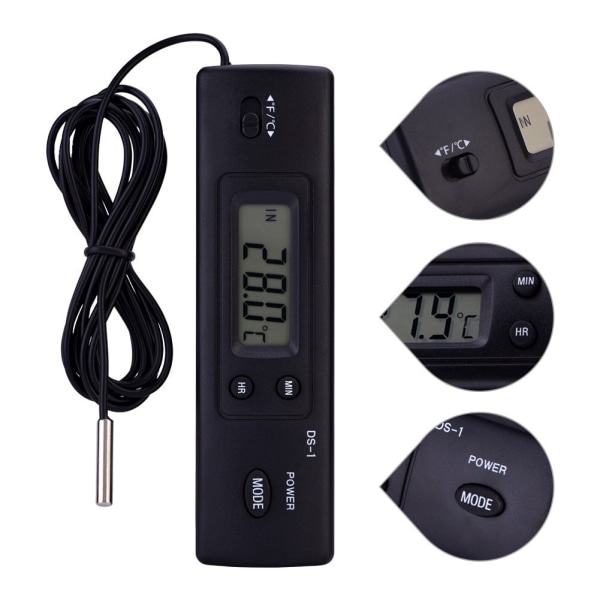 Digital LCD temperaturmätare Elektronisk termometer Tempera