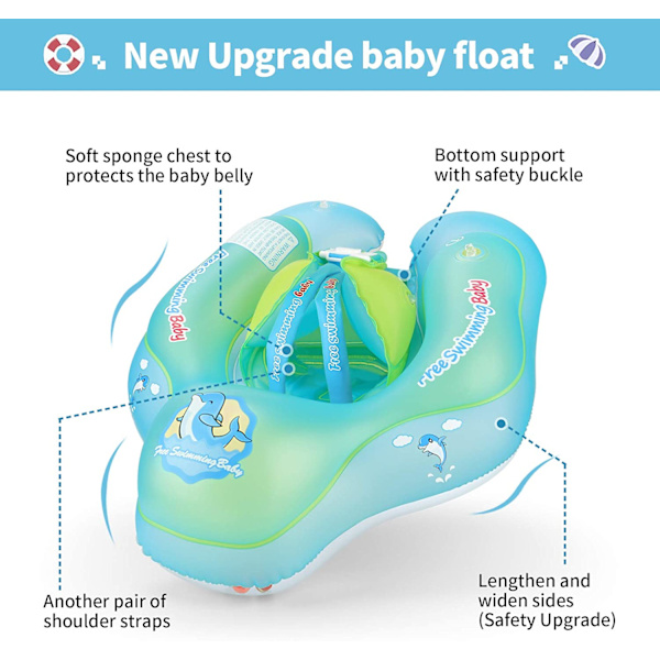 Uppblåsbar baby simring - Hjälp baby att lära sig simma med pump fo