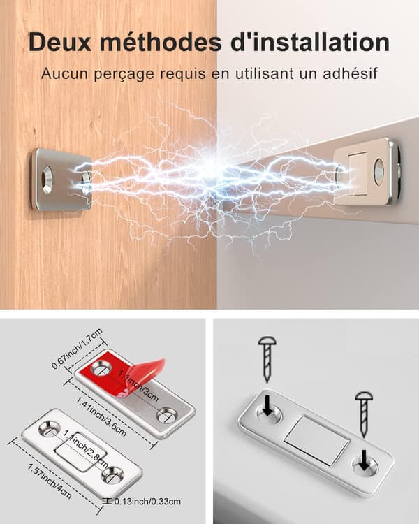 4-pack skåpdörrmagneter magnetiska lås extremt tunna magneter