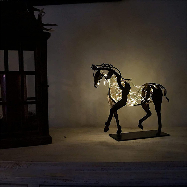 Rustik Metal Hest Skulptur Adonis Hest Statue Dekor Ornam