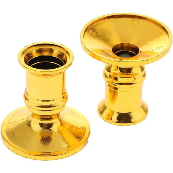 2 stk lysestake gullbelagt telysholder for stearinlys