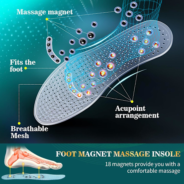 Fodmassage Magnetiske Akupressur Indlægssåler (gennemsigtige)