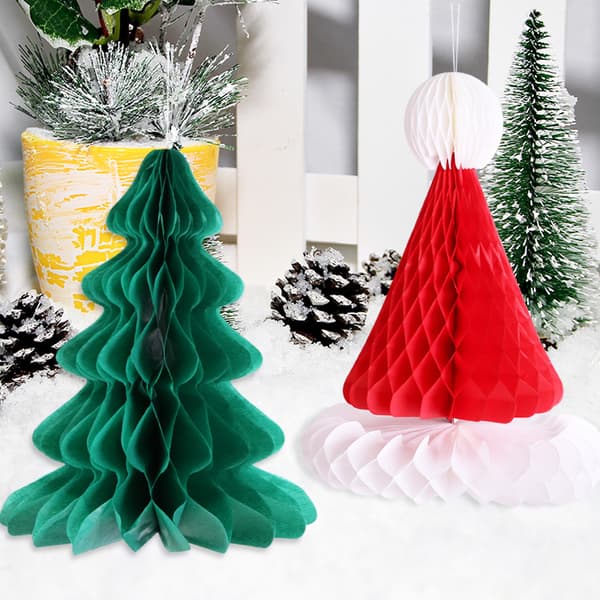 4 julepynt Honeycomb julehat jule tr