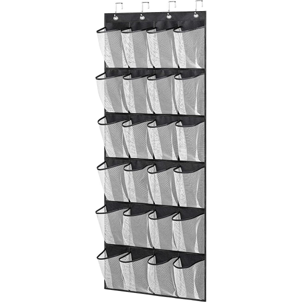 1 piece (black, about 144*56cm) Over the door hanging shoe rack,