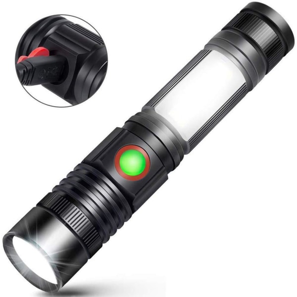 USB-laddningsbar ficklampa mini bärbar magnetisk ficklampa zoom arbetslampa