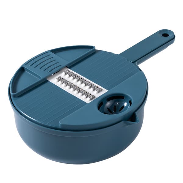 Blå multifunksjonell grønnsakskutter med kurv Cuisine Veggie