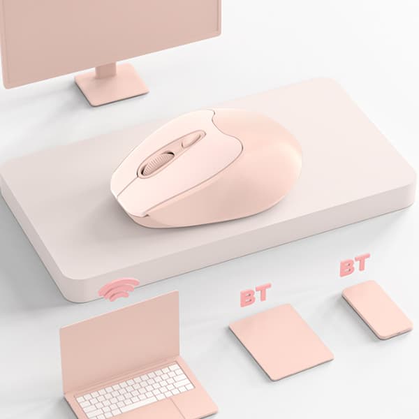 (Rosa) Trådløs Bluetooth-mus Tre stille moduser Type-C-lading