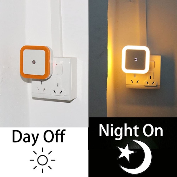 6-pak LED nattlys Plug-in nattlyslampe med smart lys