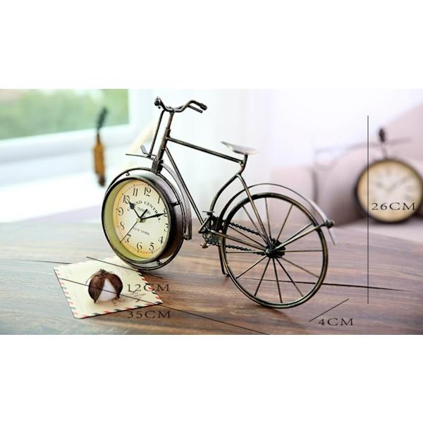 Retro järncykel typ skrivbordsklocka ingen tick tyst retro dekorati