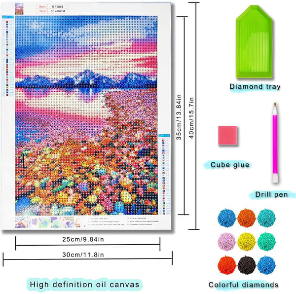 DIY Diamantkonst Kits, Full Drill Diamantbild för Vuxna, Ful