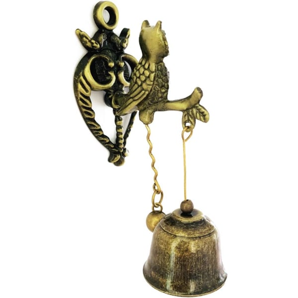 Retro metallisk magnetisk dörrklocka för inomhus- eller utomhusbruk (uggla)