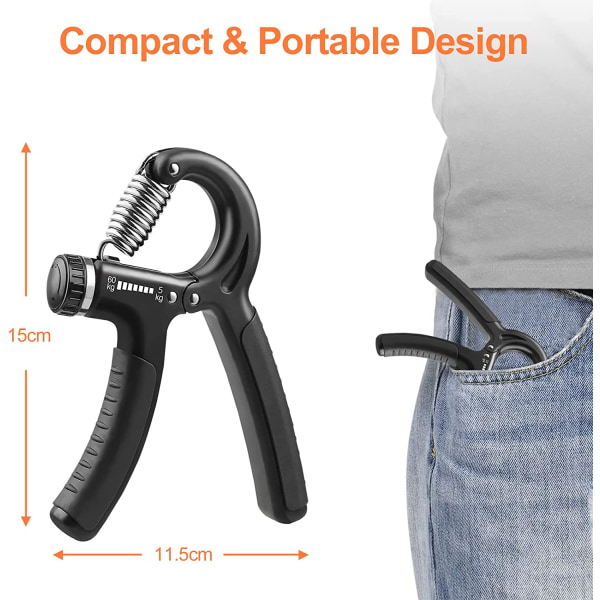 Håndgrep, 5-60 kg justerbart grep forarm håndled styrke