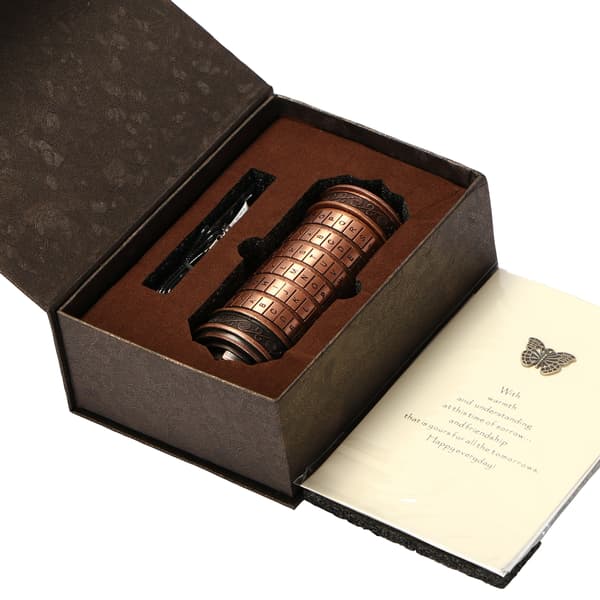 Cryptex Da Vinci Code Mini Cryptex Lås Puslespill Bokser med Skjult (Kobber)