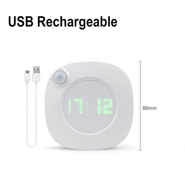LED PIR Bevægelsessensor Væglampe 360 Grader USB Moderne