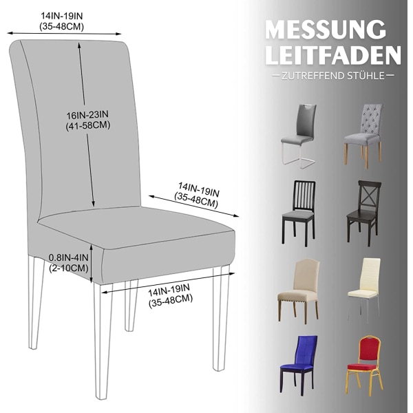 2 stk, Spisestoltrekk Stretch Moderne Stolbeskytter Vask