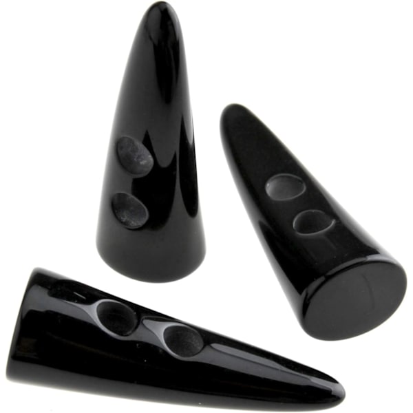 10 stk. Resin 2-huls sy-knapper i sort E