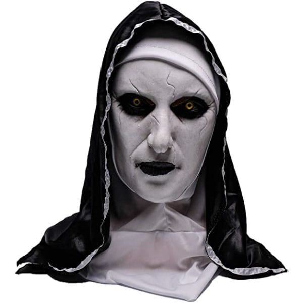 Nunna Skrämmande Latex Mask, Halloween Party Skrämmande Helhuvud Kostym Ma