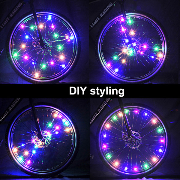 2-delad LED-cykelhjulsljus Vind och eld Hjulsljus B