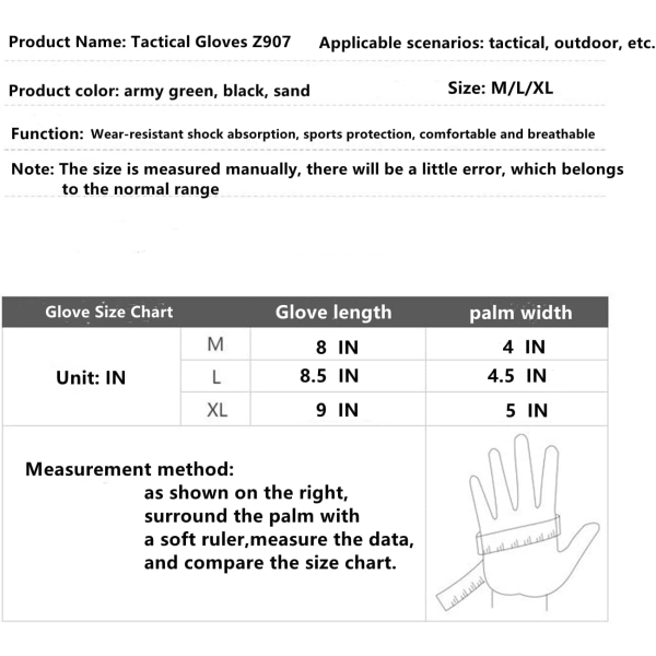 Taktiske handsker Nonazippy taktiske handsker til mænd Taktiske G