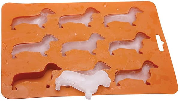 Dachshund-formet silikone-ishundeform og -bakke