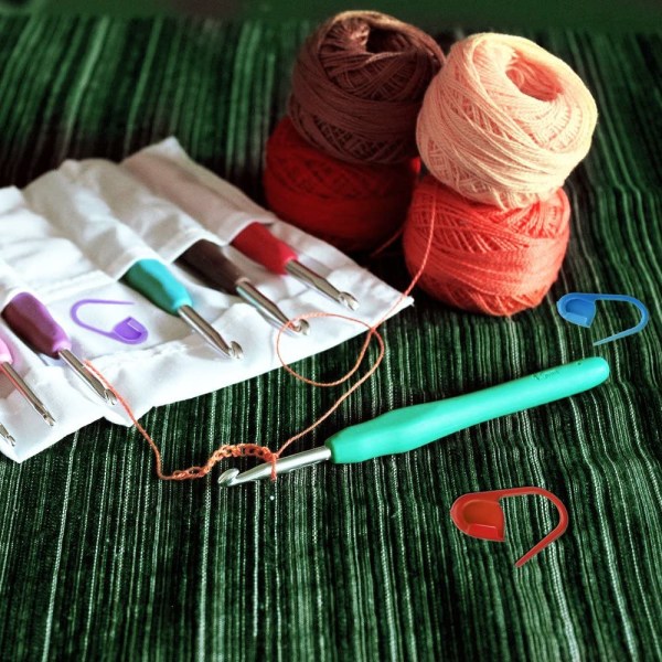 9stk Knitting Aluminium Heklenål - Flerfarget Heklestrikk