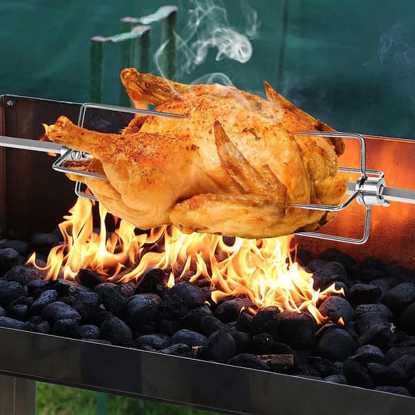 2 stk. grillgafler i rustfrit stål - grilltilbehør til kulgrill