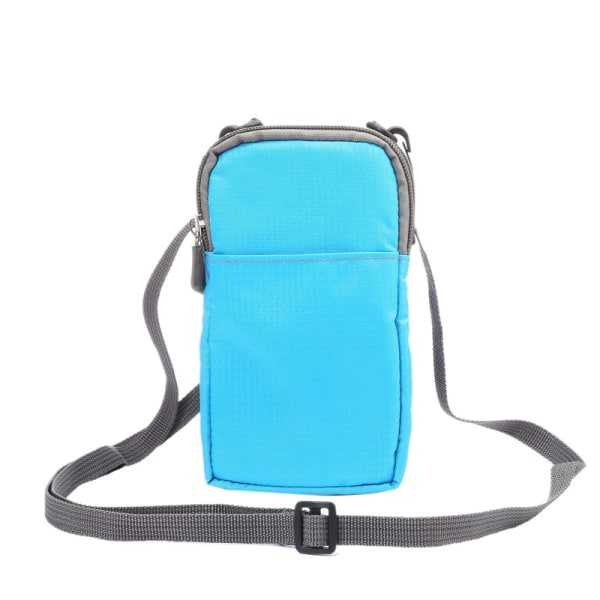 (Blå) Læder mobiltelefon taske, messenger tegnebog， Mobiltelefon pro