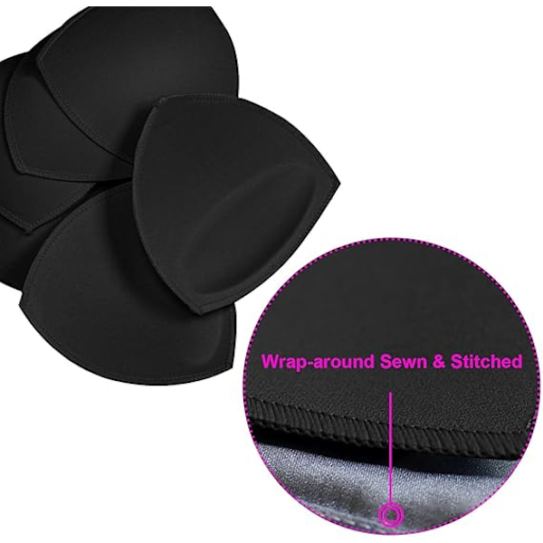 Par Avtakbare Trekantputer (Svart) for Push-up Sports-BH-er