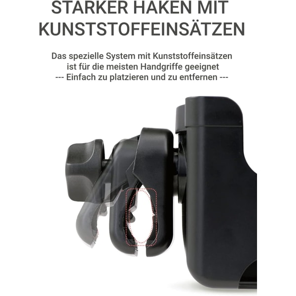 (Svart) Universal mugghållare för barnvagn med smartphonehållare, Str