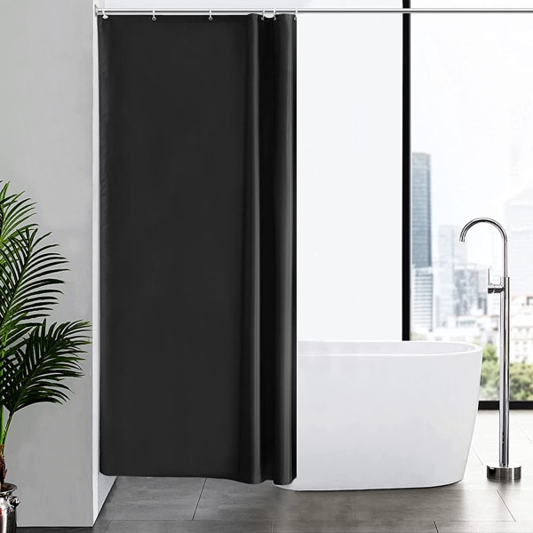 Washable Black Polyester Mildew Proof Shower Curtain Small Water