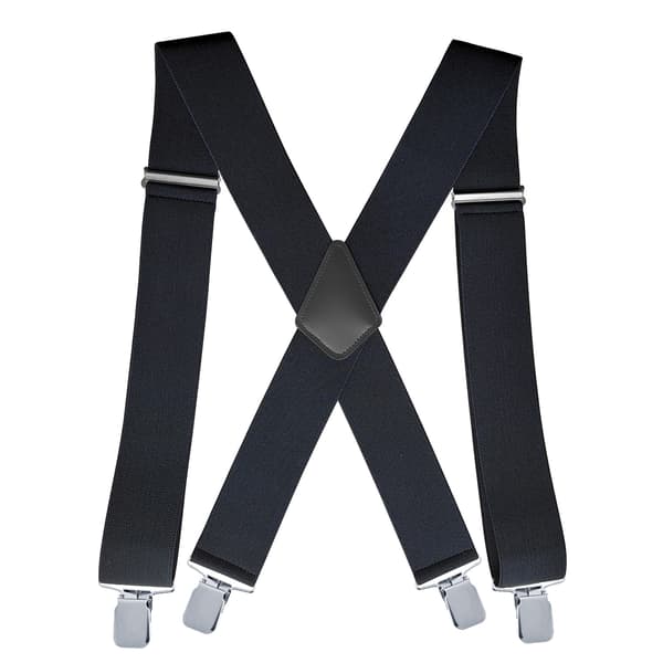Melkehvit - Mote Suspender for menn med klips - Elastisk justerbar 1