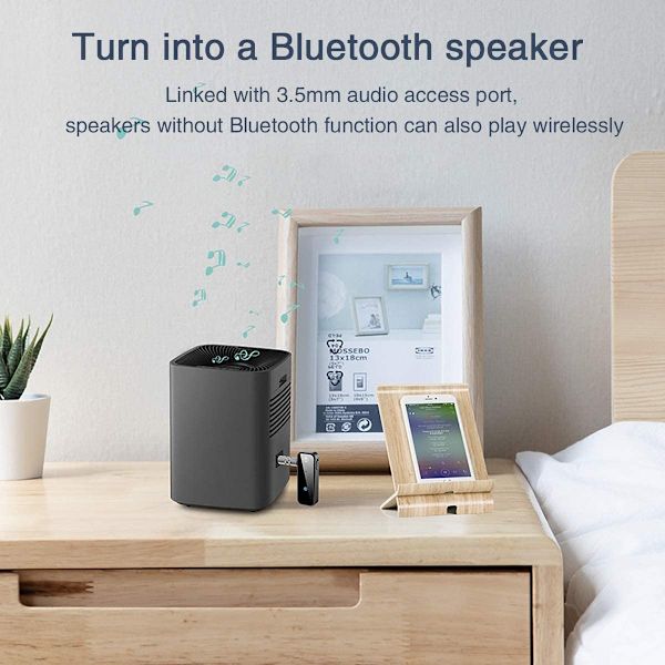 En svart Bluetooth-lydadapter ，Bluetooth-lydmottaker for