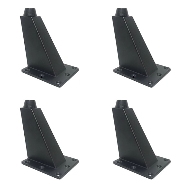 4 stk. metall møbelben sofa lenestol seng fotskammel skapben - Svart, 10 cm