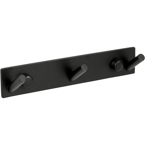 Stainless Steel Towel Rack in Black - Bathroom Hook Holder (Stai