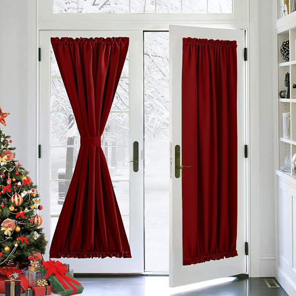 Fransk dørgardin - Bordeaux panelstang lomme blackout vindue