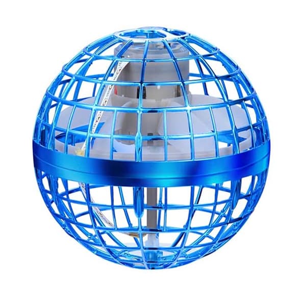 Blå flygende spinner magisk lysende flygende ball mini drone barn,