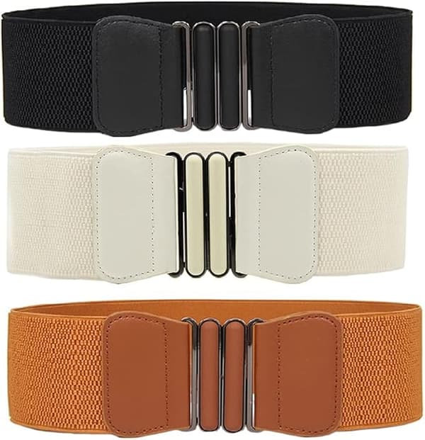 3-pack Elastiska Bredda Stretchiga Midjeband för Kvinnor