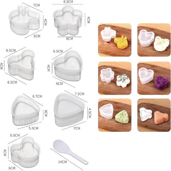 7-delad sushiform, PP-plast risbollform, transparent bento