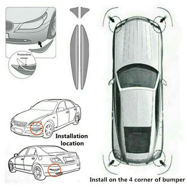 2 stk. Auto Car Bumper Corner Guard Cover 3D Stickers Protector Gu
