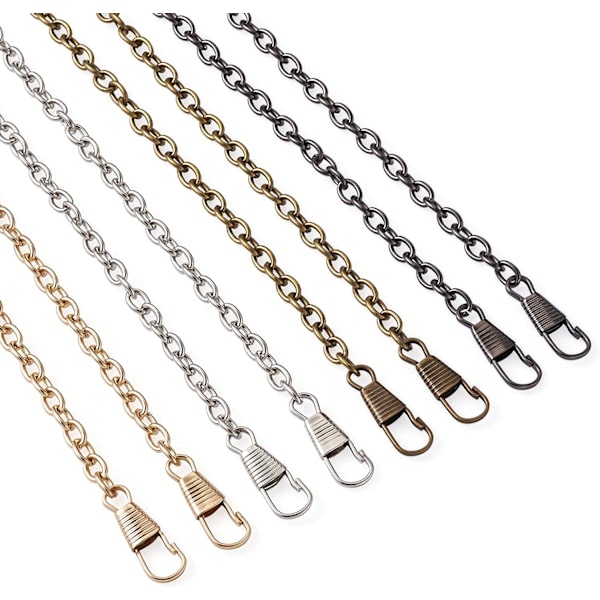Set med 8 jernstropper 120 cm med metallspenne for vesker, håndvesker og clutcher i 4 farger