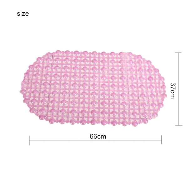 Badeværelses Anti-slip Måtte - Transparent Boble Måtte - Pink - 66*37cm - 1 stk