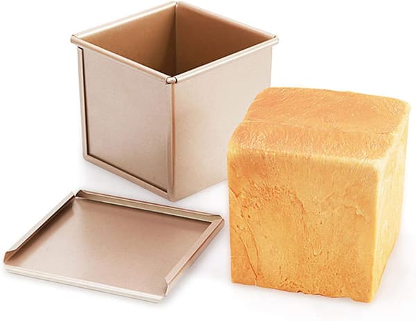 Bagebrødforme, Non-Stick Water Cube Toast Mold Box med Slidin
