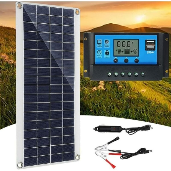 300W fleksibelt solcellepanel, solcellepanel kontrollersett, utendørs batteri for RV