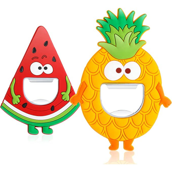 2 kappaleen jääkaappimagneetti pullonavaaja (vesimeloni + ananas), Met