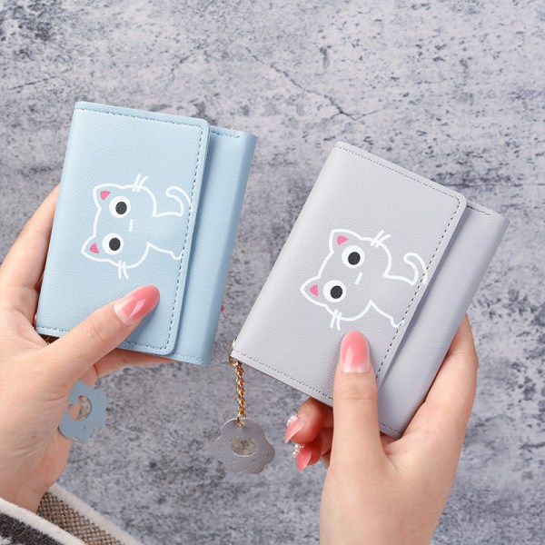 En söt lila tecknad miniplånbok 11cm × 2cm × 9cm Kvinnlig kort